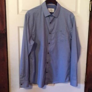 Flag & Anthem Blue Patterned Button Down Shirt Mens Large L
